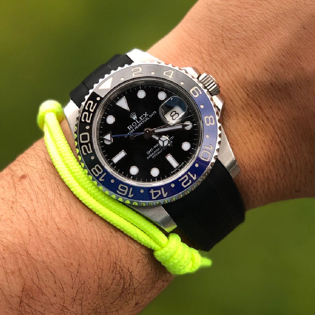 Tempomat- 20mm Curved Ended Black Rubber Strap