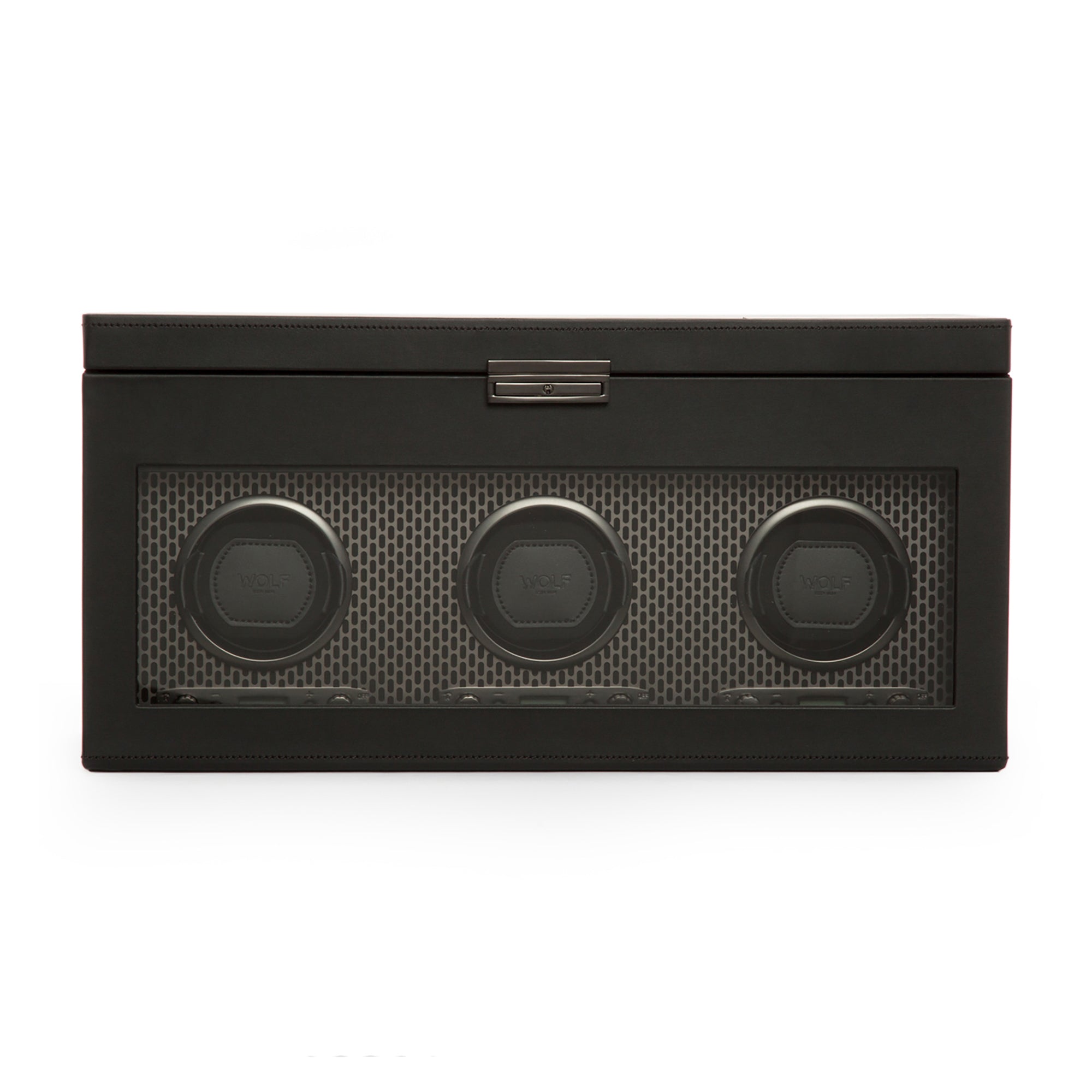 Wolf Axis Triple Watch Winder With Storage Pride Pinion Ltd