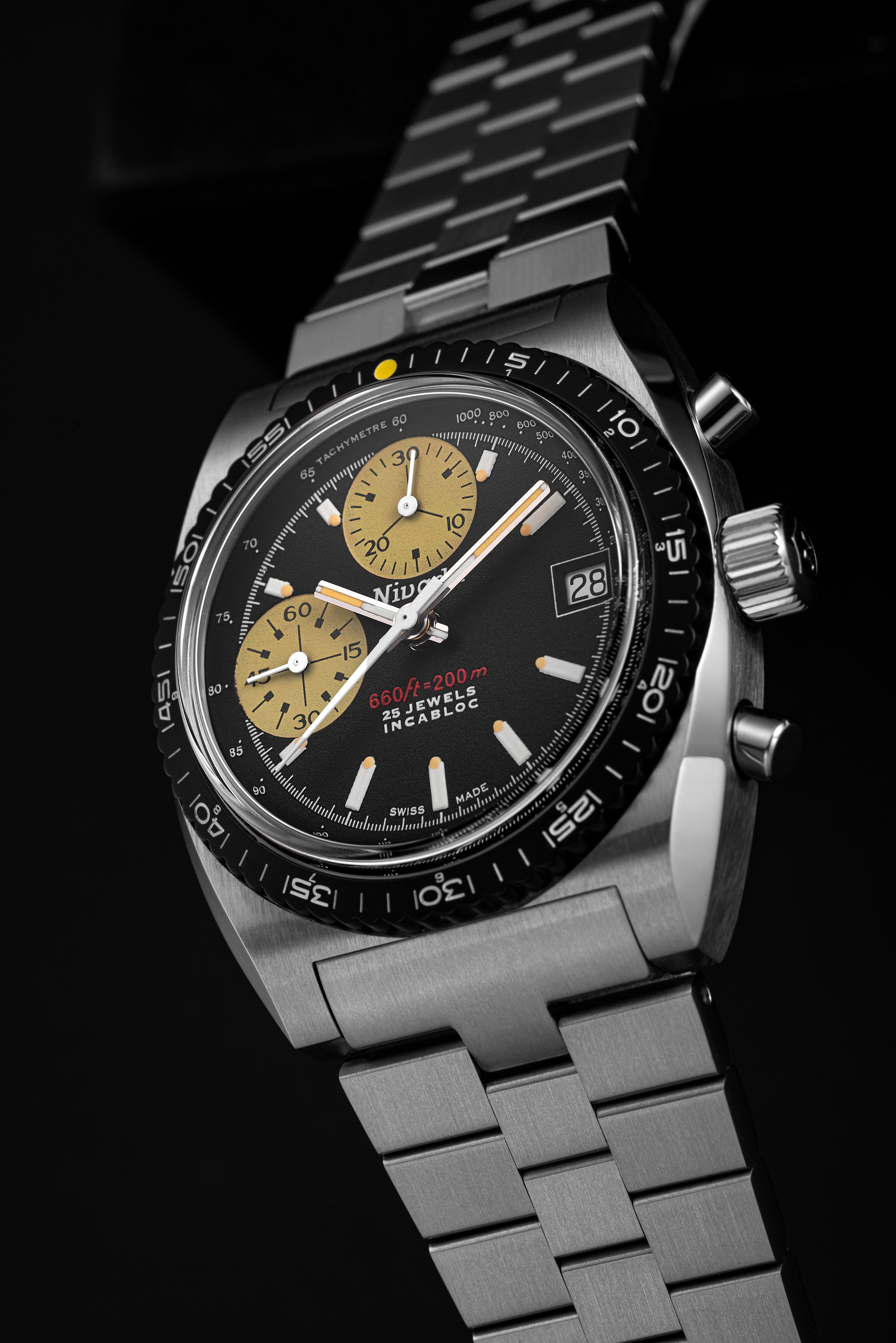Nivada Grenchen Chronosport Yellow