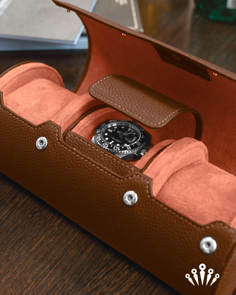 BezelHold Watch Roll- The Capsule - Brown/Tan