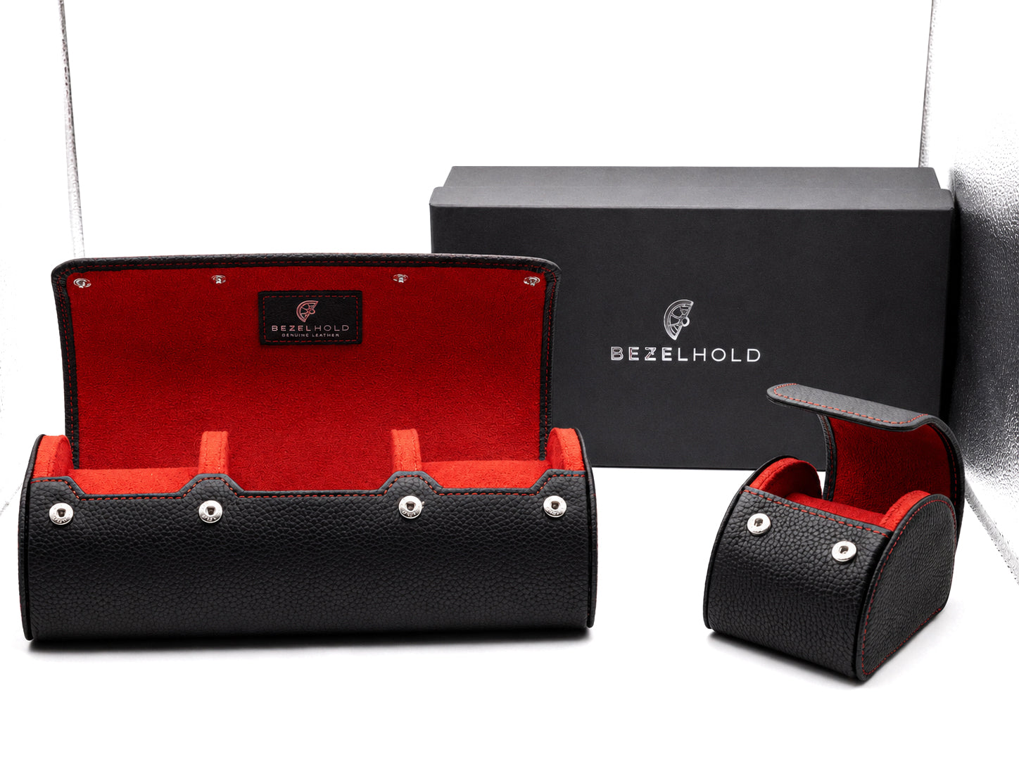 BezelHold Watch Roll - The Capsule – Midnight/ Crimson
