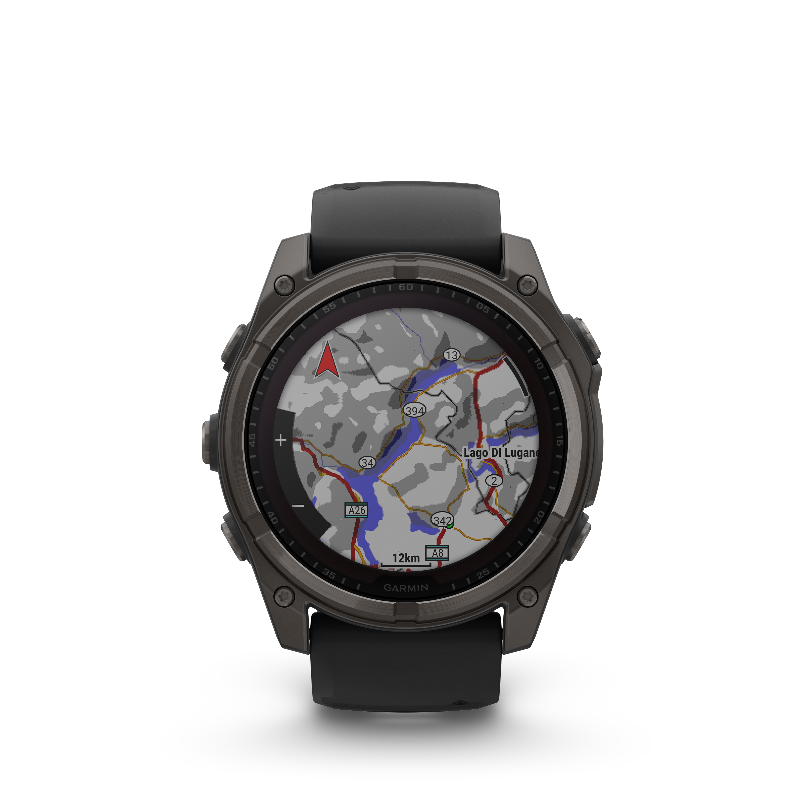 Garmin Fēnix 8 (51 mm, Solar Sapphire, Carbon‑Gray DLC Titanium Bezel, Black‑Pebble‑Grey Silicone Band)