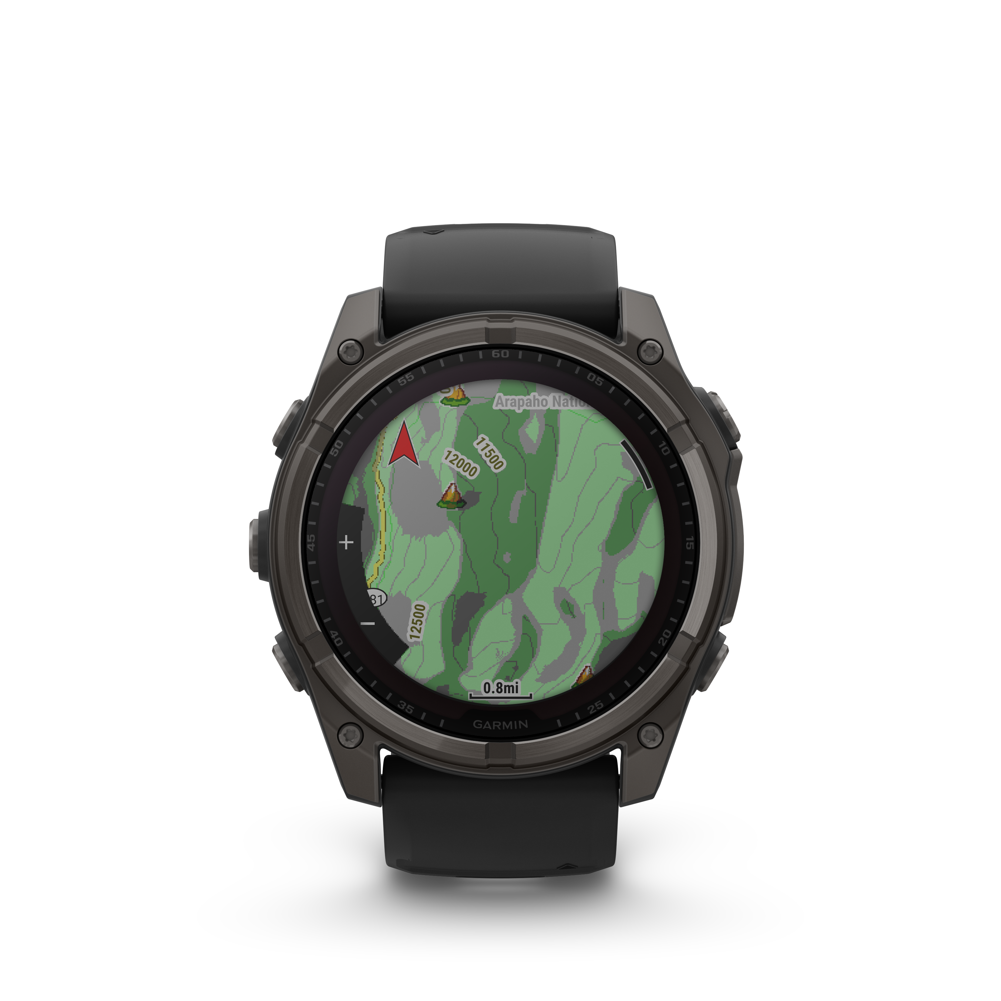 Garmin Fēnix 8 (51 mm, Solar Sapphire, Carbon‑Gray DLC Titanium Bezel, Black‑Pebble‑Grey Silicone Band)