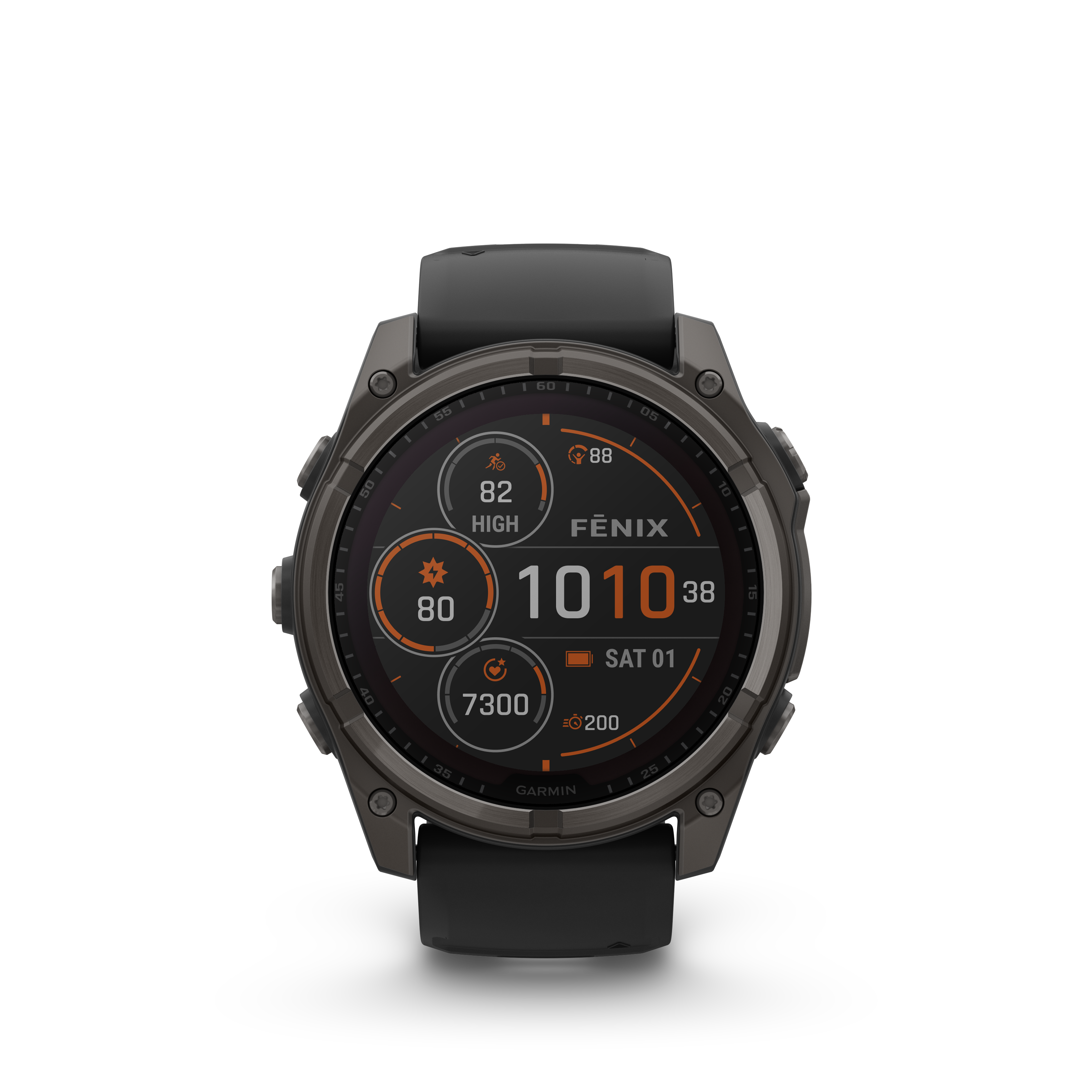 Garmin Fēnix 8 (51 mm, Solar Sapphire, Carbon‑Gray DLC Titanium Bezel, Black‑Pebble‑Grey Silicone Band)