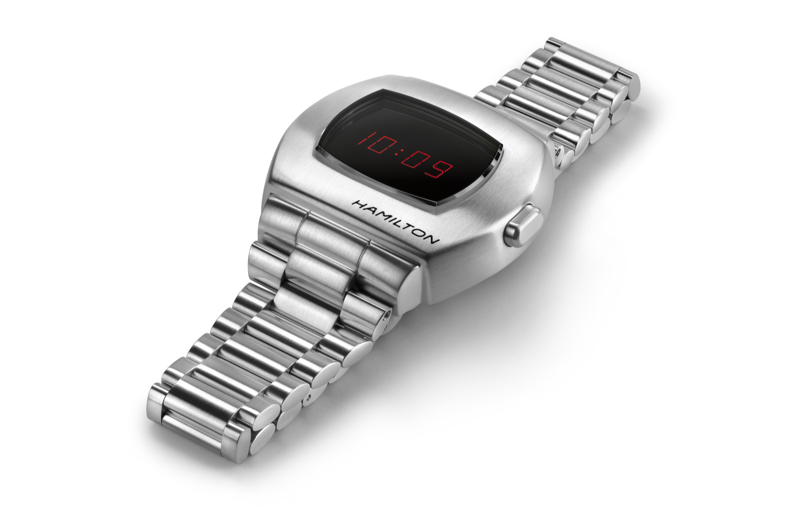 Hamilton PSR Digital Watch Quartz Black Dial / Stainless Steel Bracelet