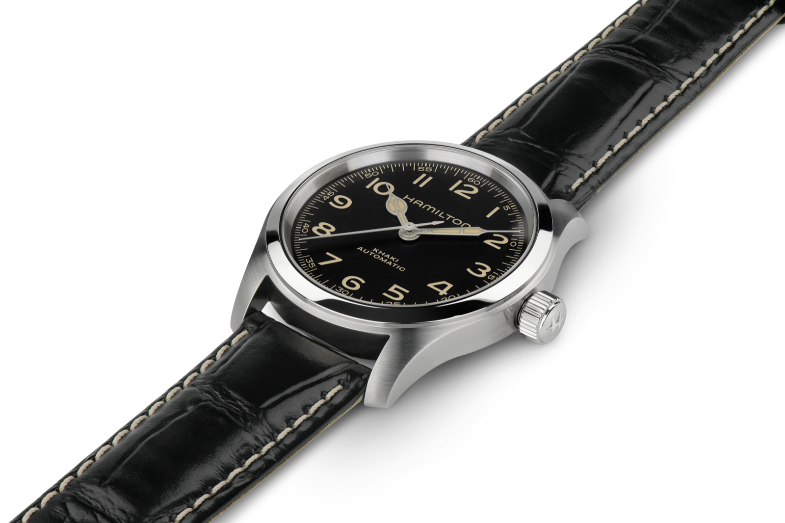 Hamilton Khaki Field Murph 38mm Automatic Black Dial Black Leather