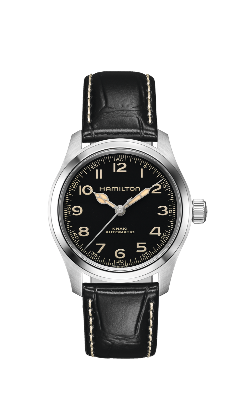 Hamilton Khaki Field Murph 38mm Automatic Black Dial Black Leather