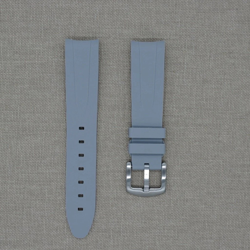 Tempomat - 21mm Curved Ended Grey Rubber Strap