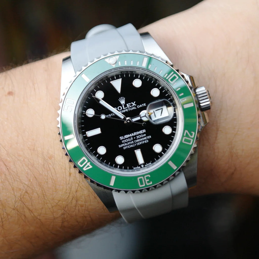 Tempomat - 21mm Curved Ended Grey Rubber Strap