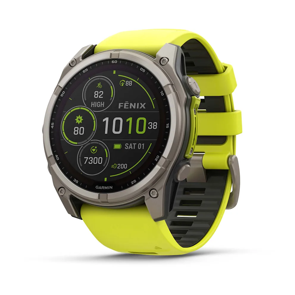Garmin Fēnix 8 (51 mm, Solar Sapphire, Carbon‑Gray DLC Titanium Bezel, Black‑Pebble‑Grey Silicone Band)