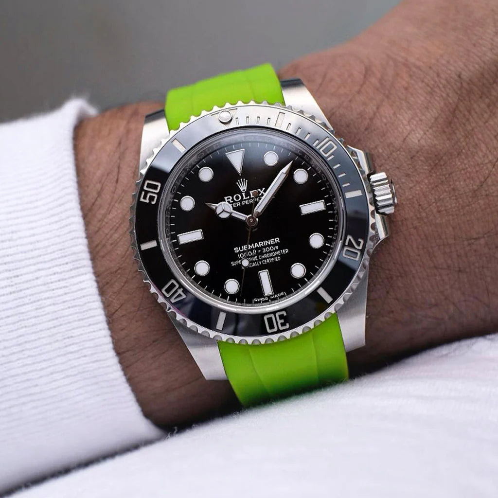 Tempomat- 20mm Curved Ended Lime Rubber Strap