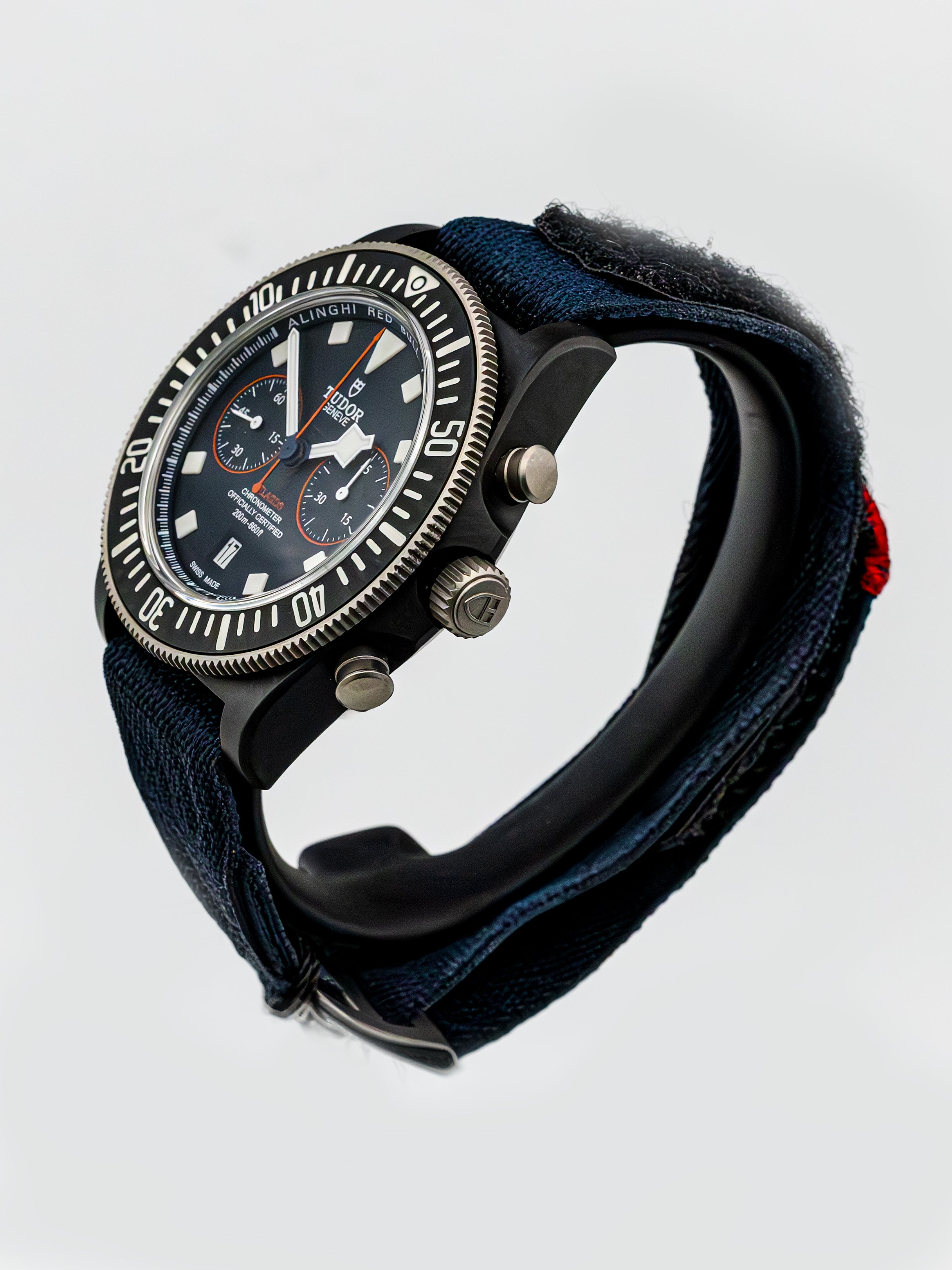 Tudor Pelagos FXD Chrono dial close-up - preowned luxury watch