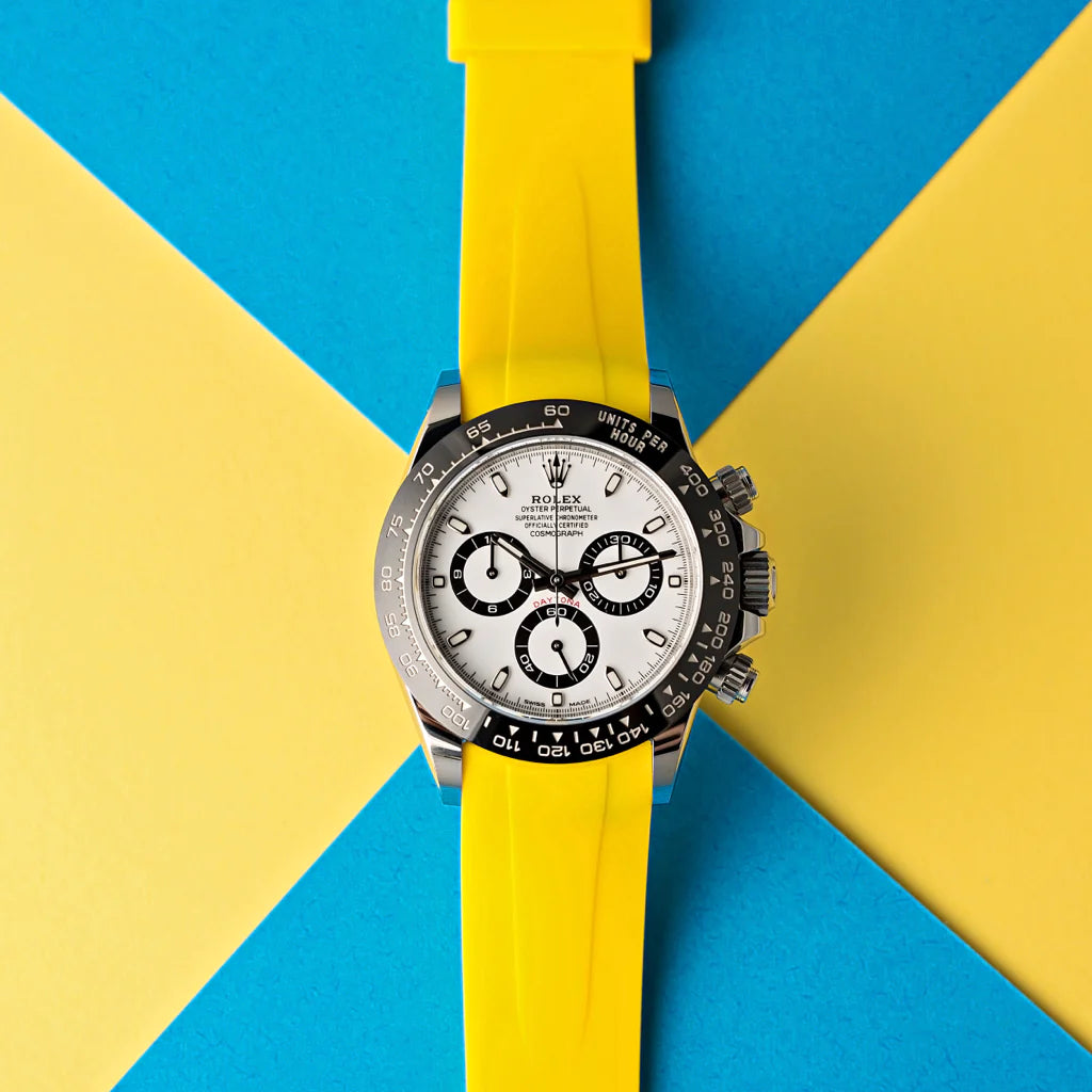 Tempomat- 20mm Curved Ended Yellow Lemon Rubber Strap