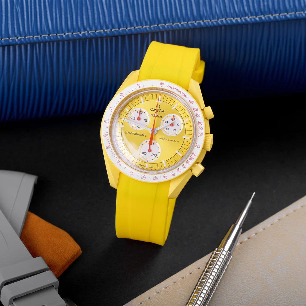 Tempomat- 20mm Curved Ended Yellow Lemon Rubber Strap