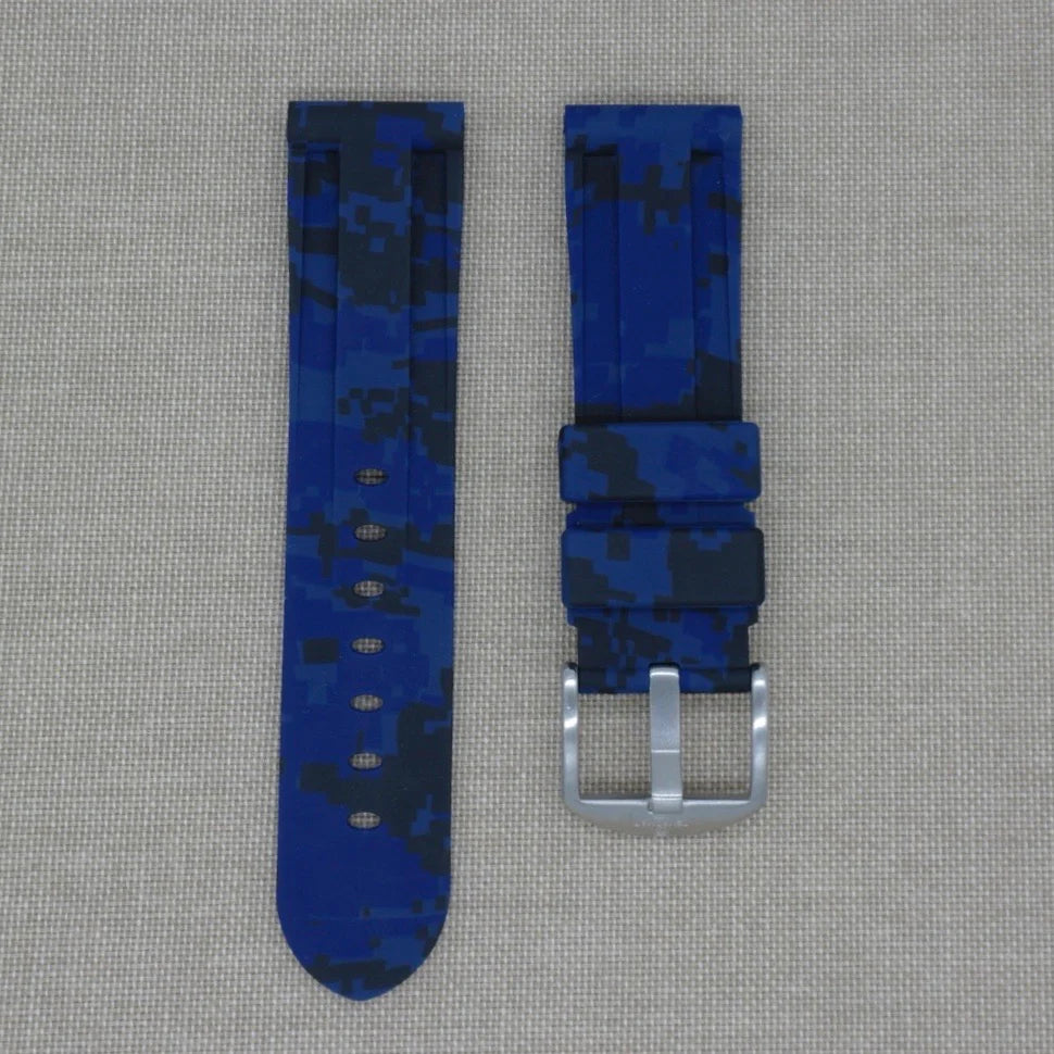 Tempomat- 24mm Blue Digital Camo Rubber Strap