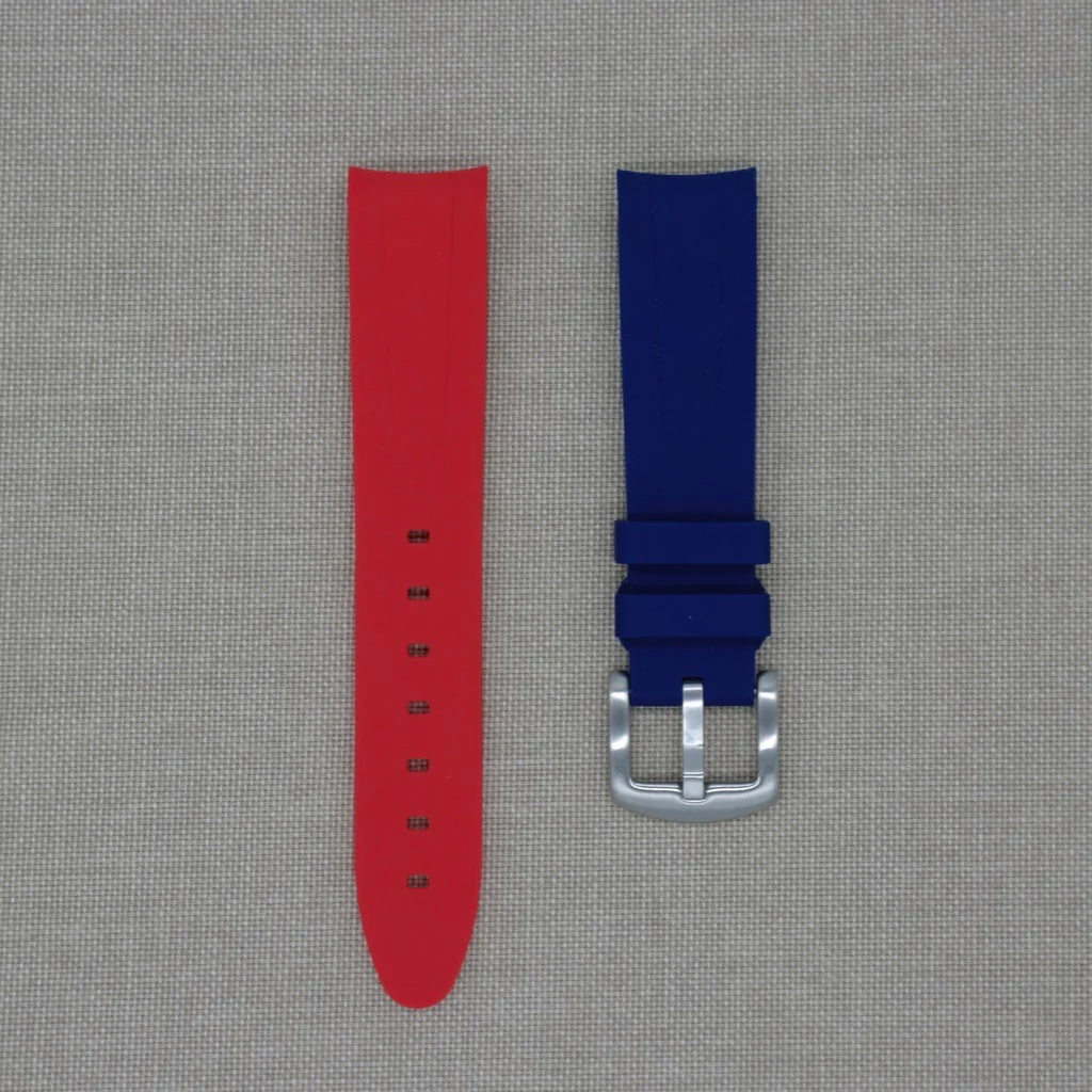 Tempomat- 20mm Curved Ended Pepsi Rubber Strap