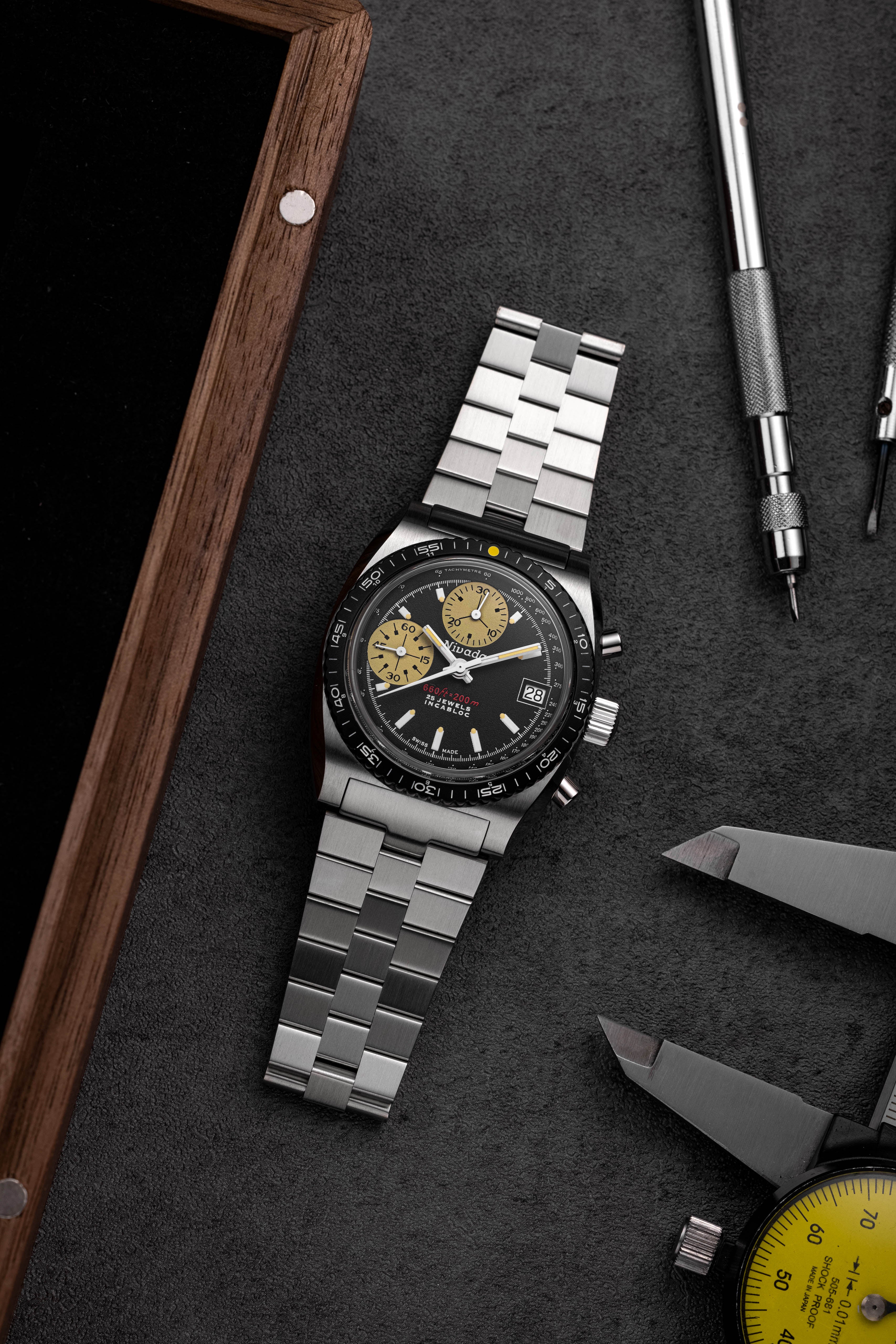 Nivada Grenchen Chronosport Yellow