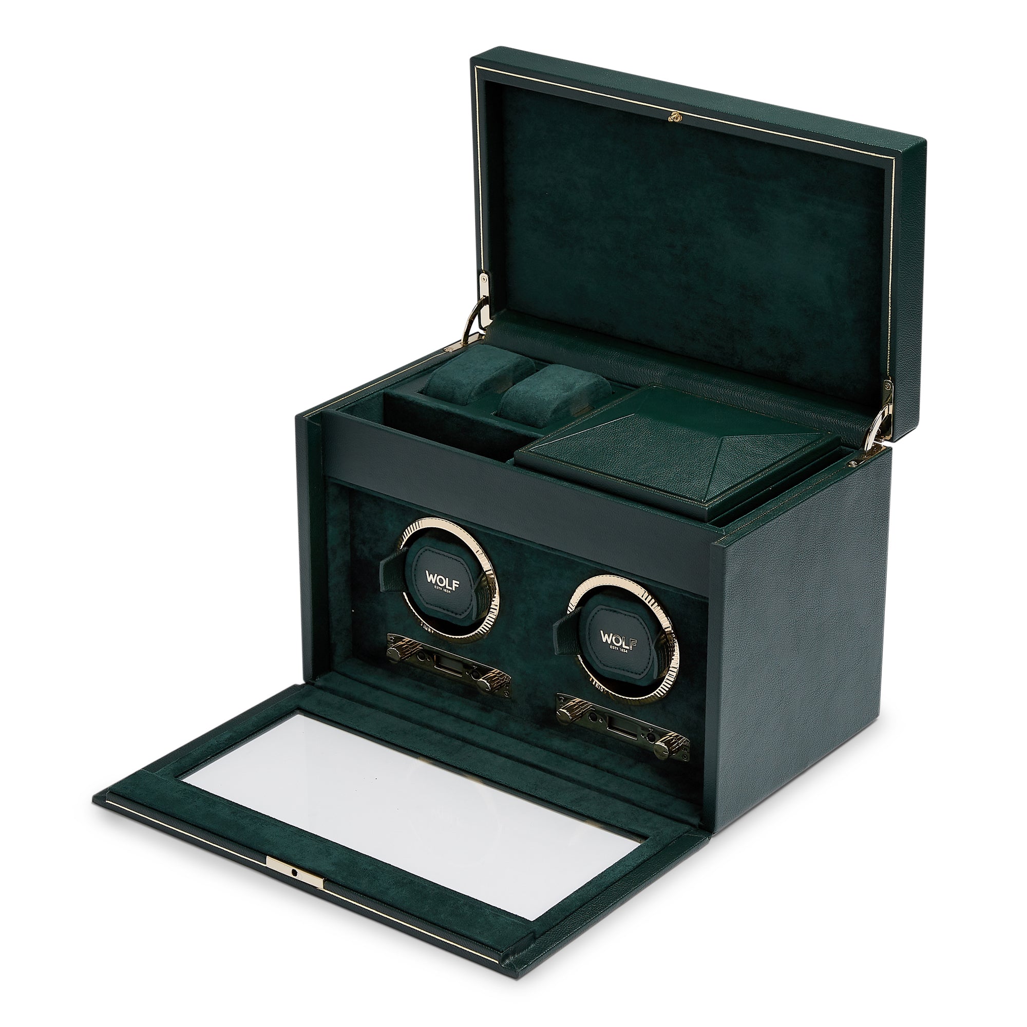 British Racing Double Watch Winder with Storage