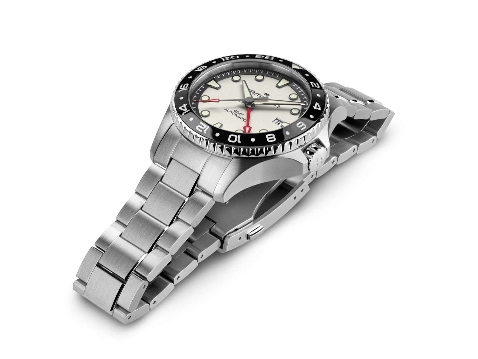 Hamilton Khaki Navy Scuba GMT 43mm Automatic Silver Dial