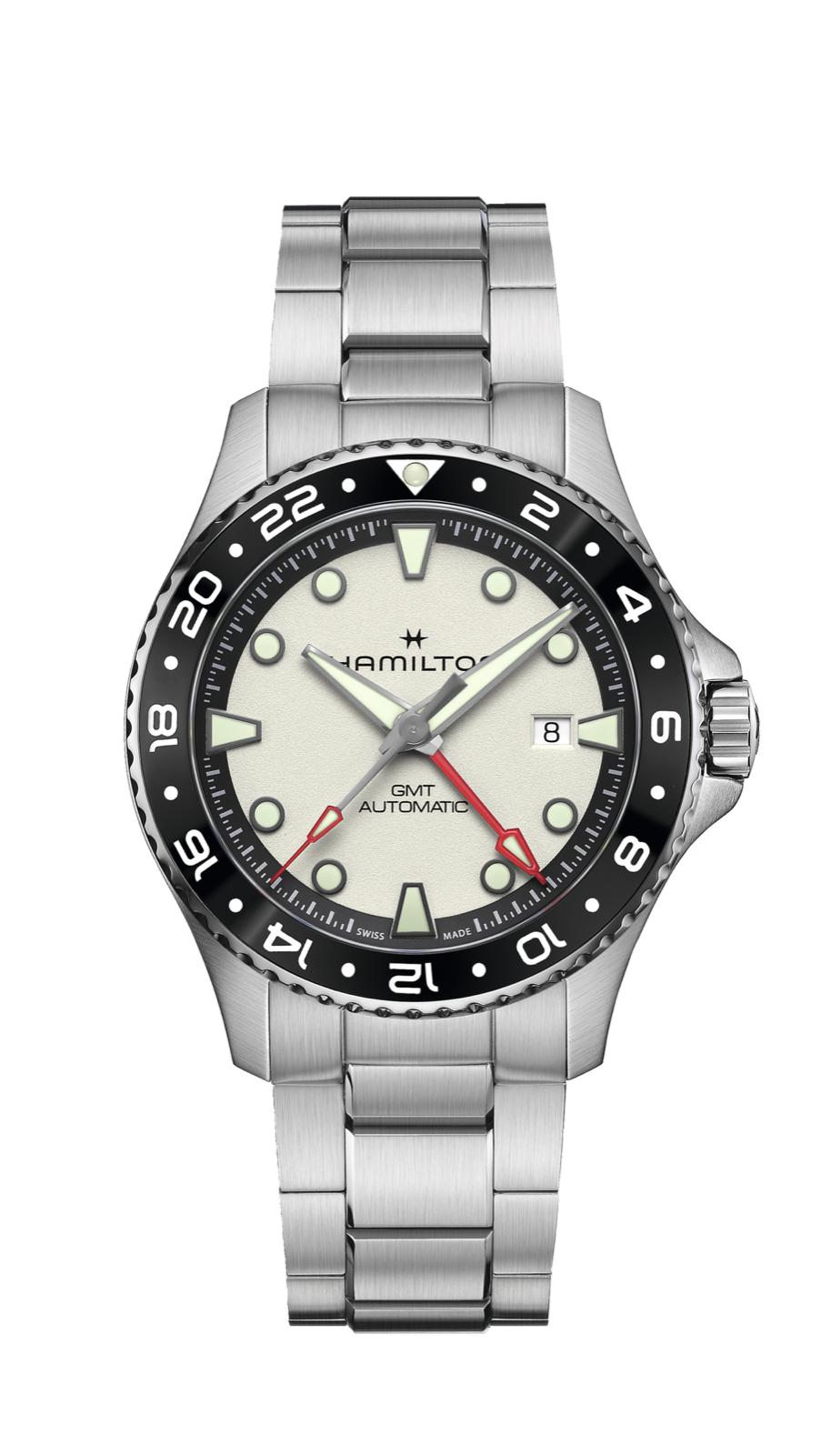 Hamilton Khaki Navy Scuba GMT 43mm Automatic Silver Dial