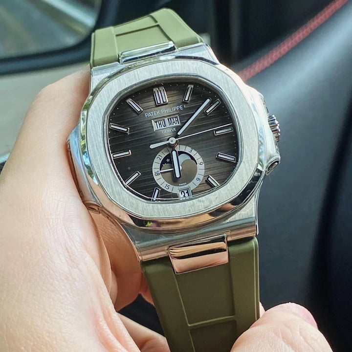 Tempomat - FKM Vulcanized Green Rubber Strap for Patek Nautilus