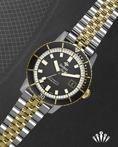 Zodiac Super Sea Wolf Automatic Two-Tone Stainless Steel Watch
