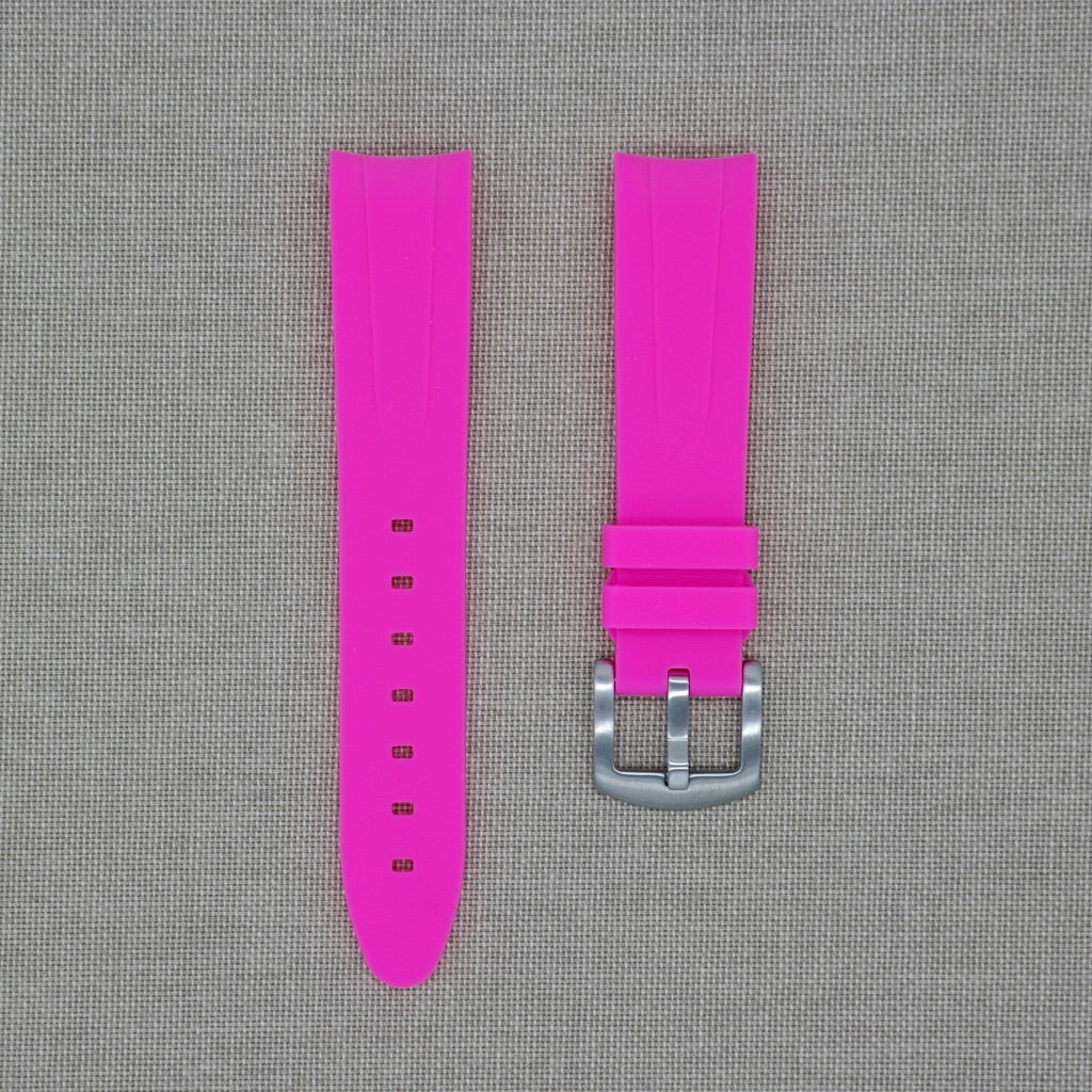 Tempomat- Limited Edition 20mm Curved Ended Pink Rubber Strap
