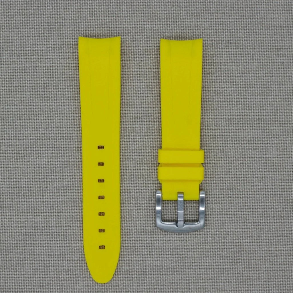 Tempomat- 21mm Curved Ended Yellow Rubber Strap