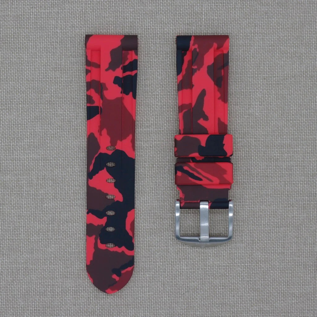 Tempomat - 22mm Red Camo Rubber Strap