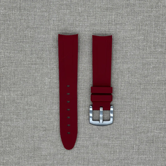 Tempomat- 20mm Curved Ended Bordeaux Rubber Strap