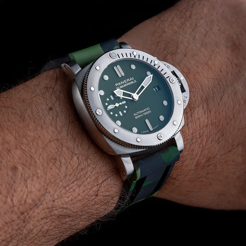 Tempomat - 22mm Green Camo Rubber Strap