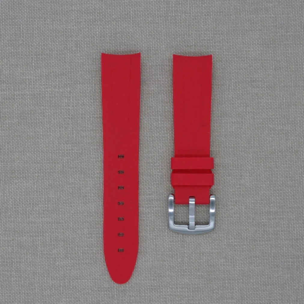 Tempomat- 20mm Curved Ended Red Rubber Strap