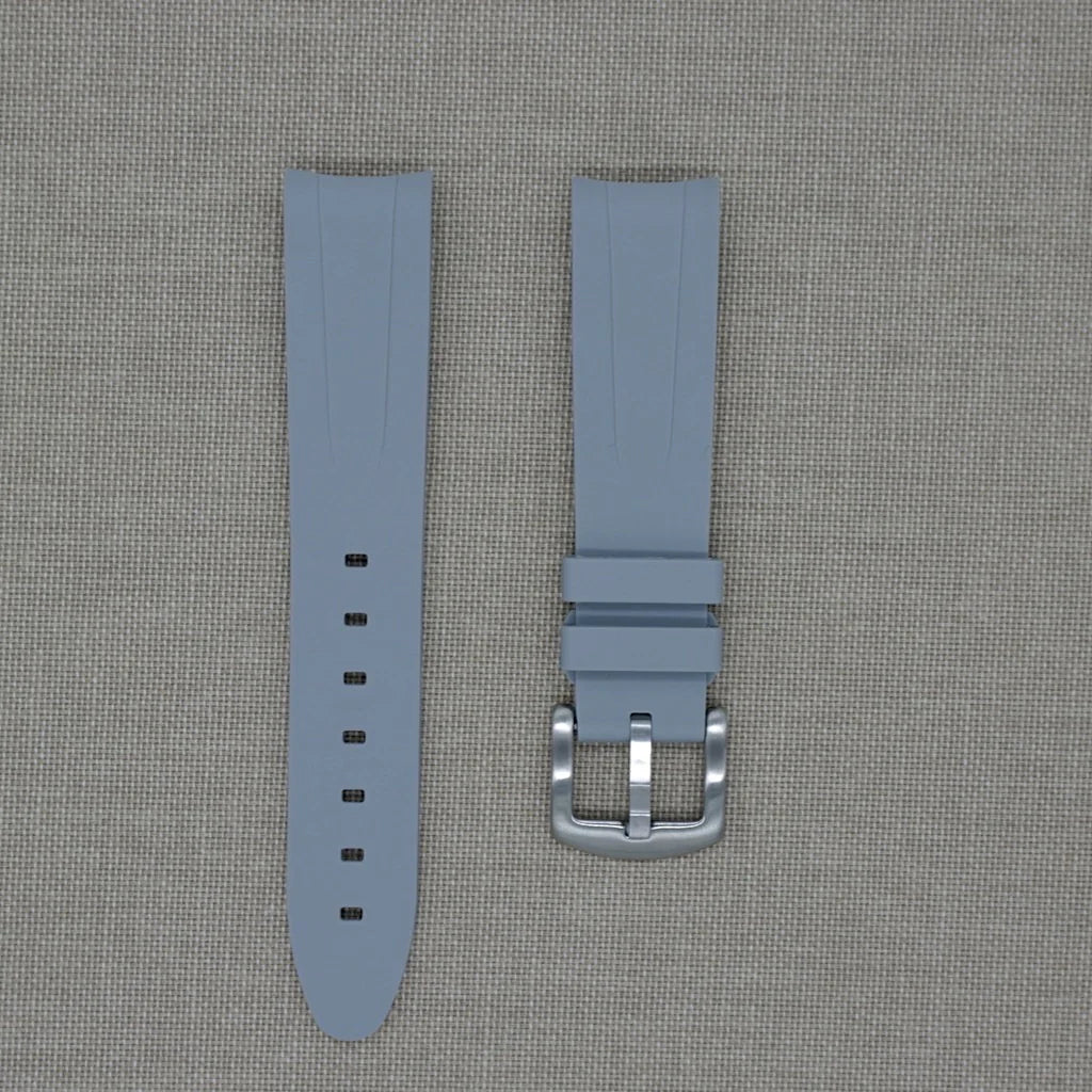 Tempomat-20mm Curved Ended Grey Rubber Strap