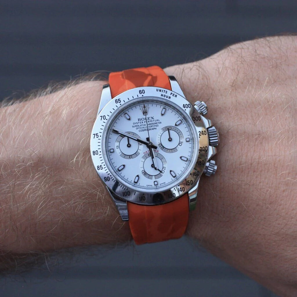 Tempomat- 20mm Curved Ended Orange Camo Rubber Strap