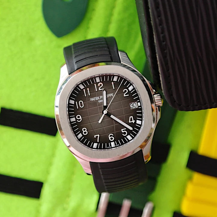 Tempomat -FKM Vulcanized Black Rubber Strap for Patek Aquanaut