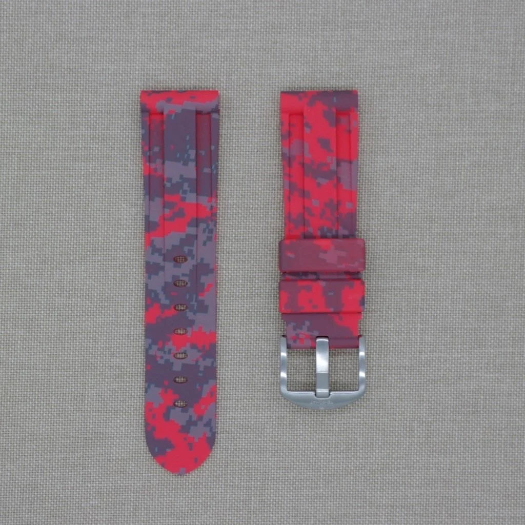 Tempomat - Red Digital Camo Rubber Strap - iwatch-