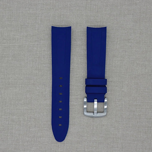 Tempomat- 20mm Curved Ended Blue Rubber Strap