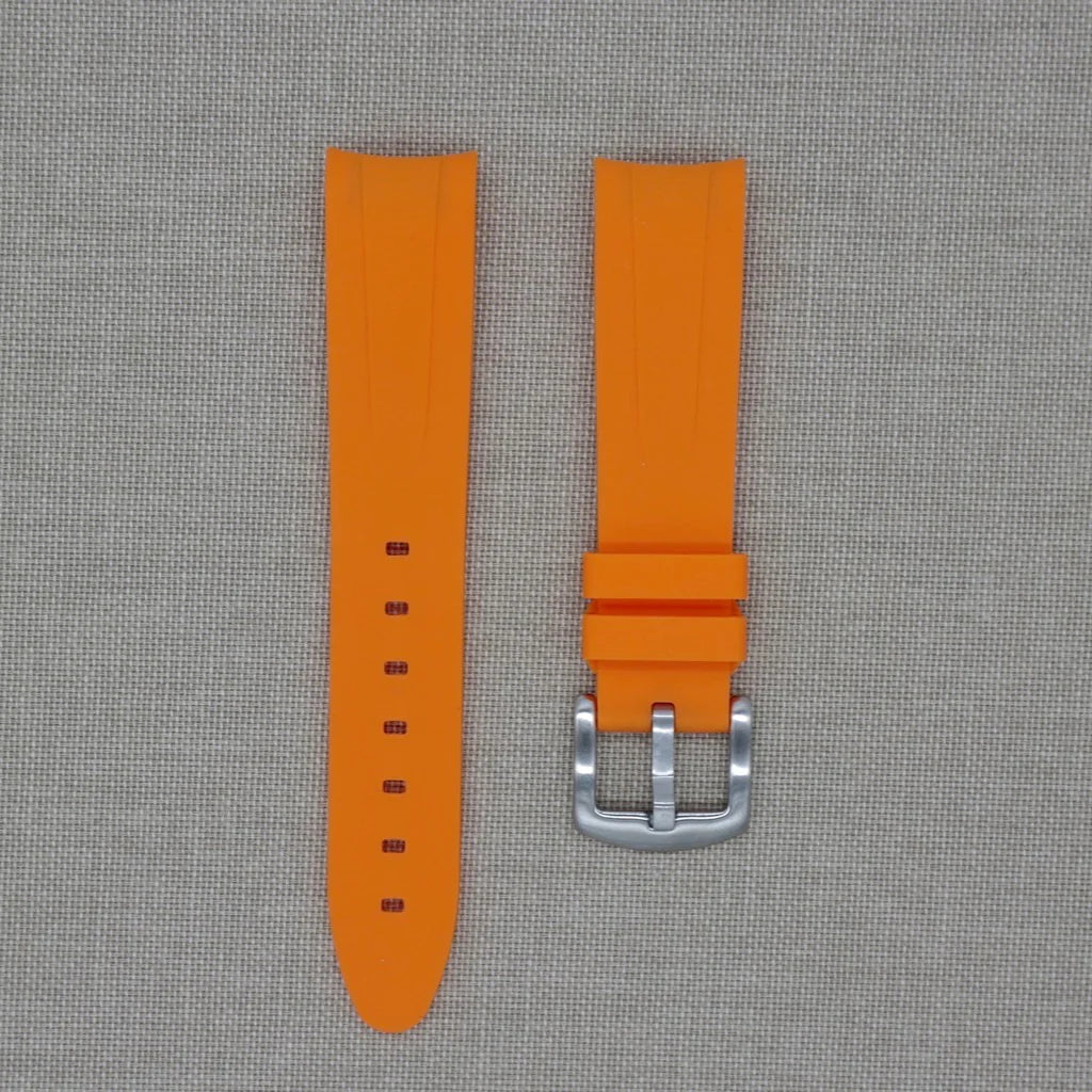 Tempomat- 20mm Curved Ended Orange Rubber Strap