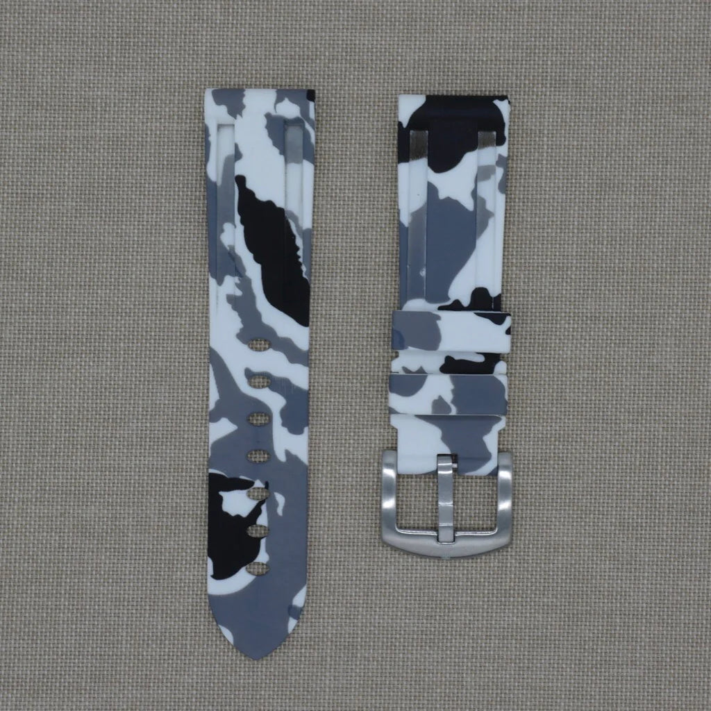 Tempomat - 22mm White Camo Rubber Strap