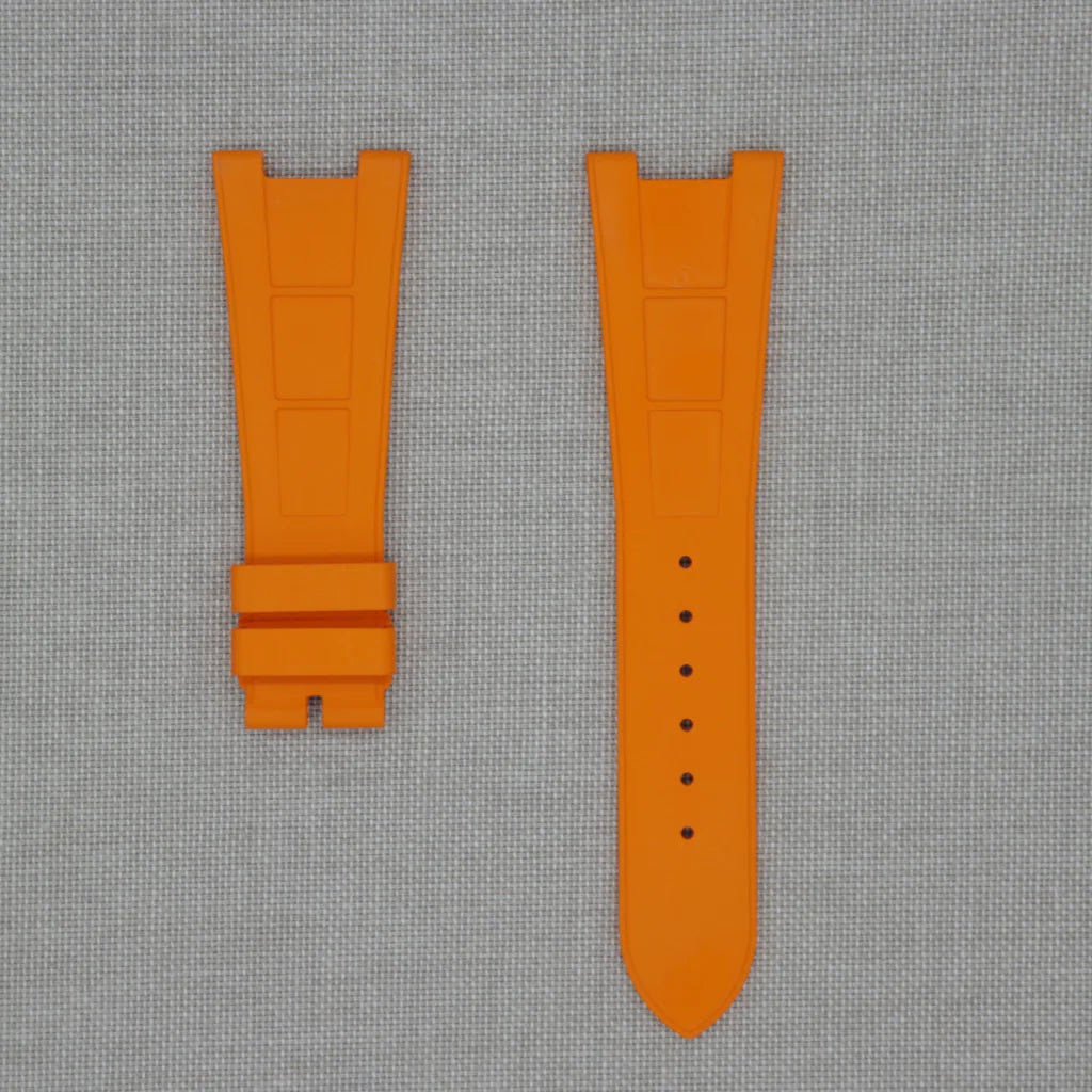 Tempomat -FKM Vulcanized Orange Rubber Strap for Patek Nautilus