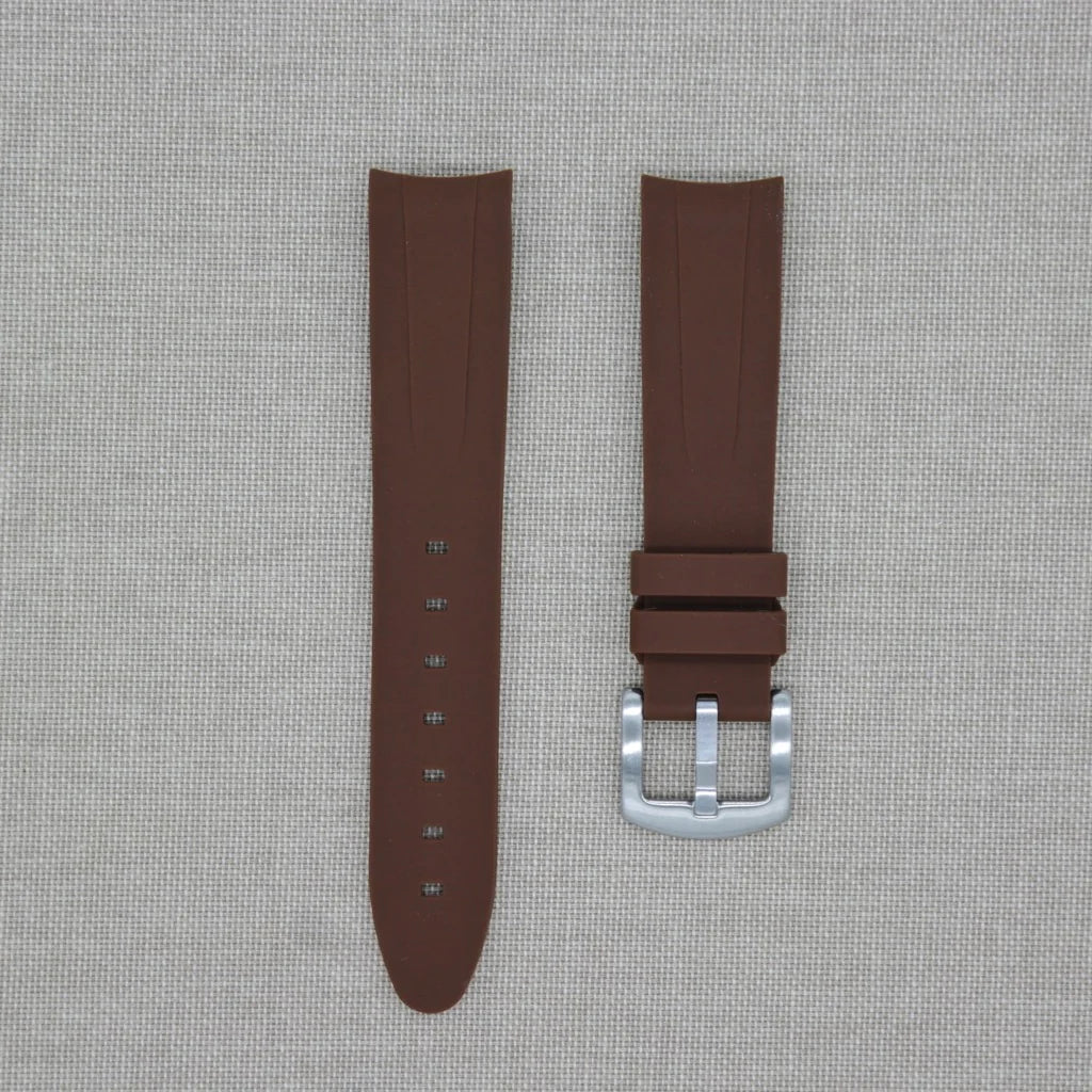 Tempomat- 20mm Curved Ended Brown Rubber Strap