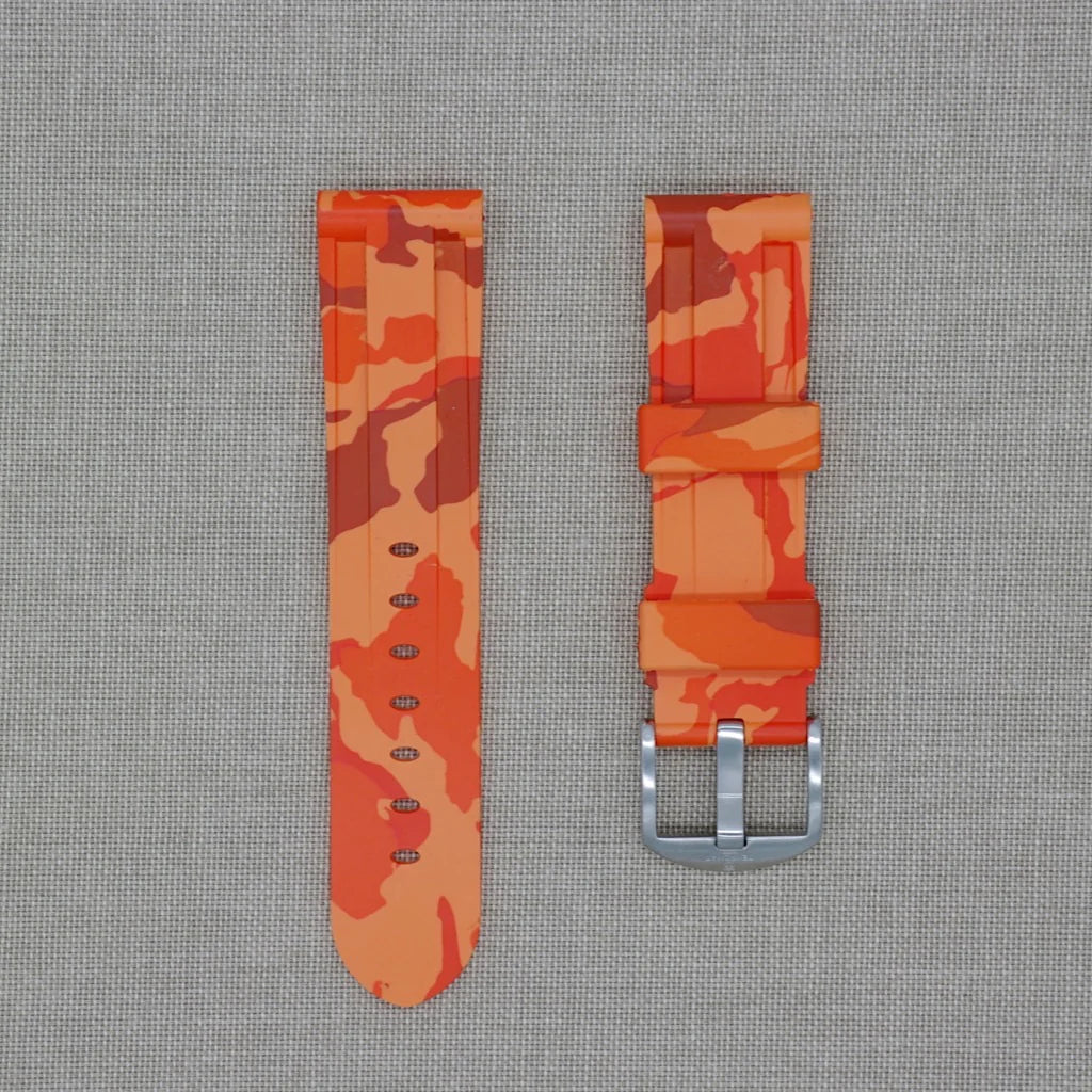 Tempomat - 22mm Orange Camo Rubber