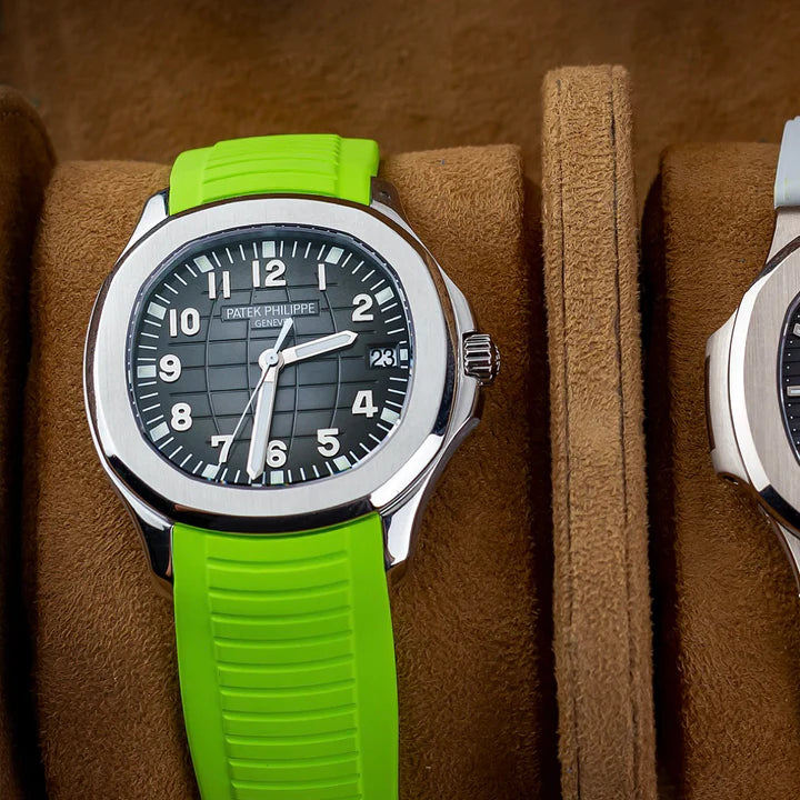 Tempomat -FKM Vulcanized Lime Green Rubber Strap for Patek Aquanaut