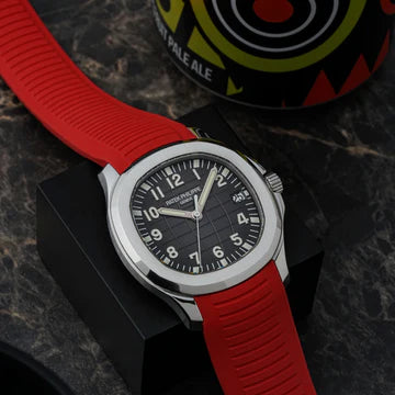Tempomat FKM Vulcanized Red Rubber Strap for Patek Aquanaut