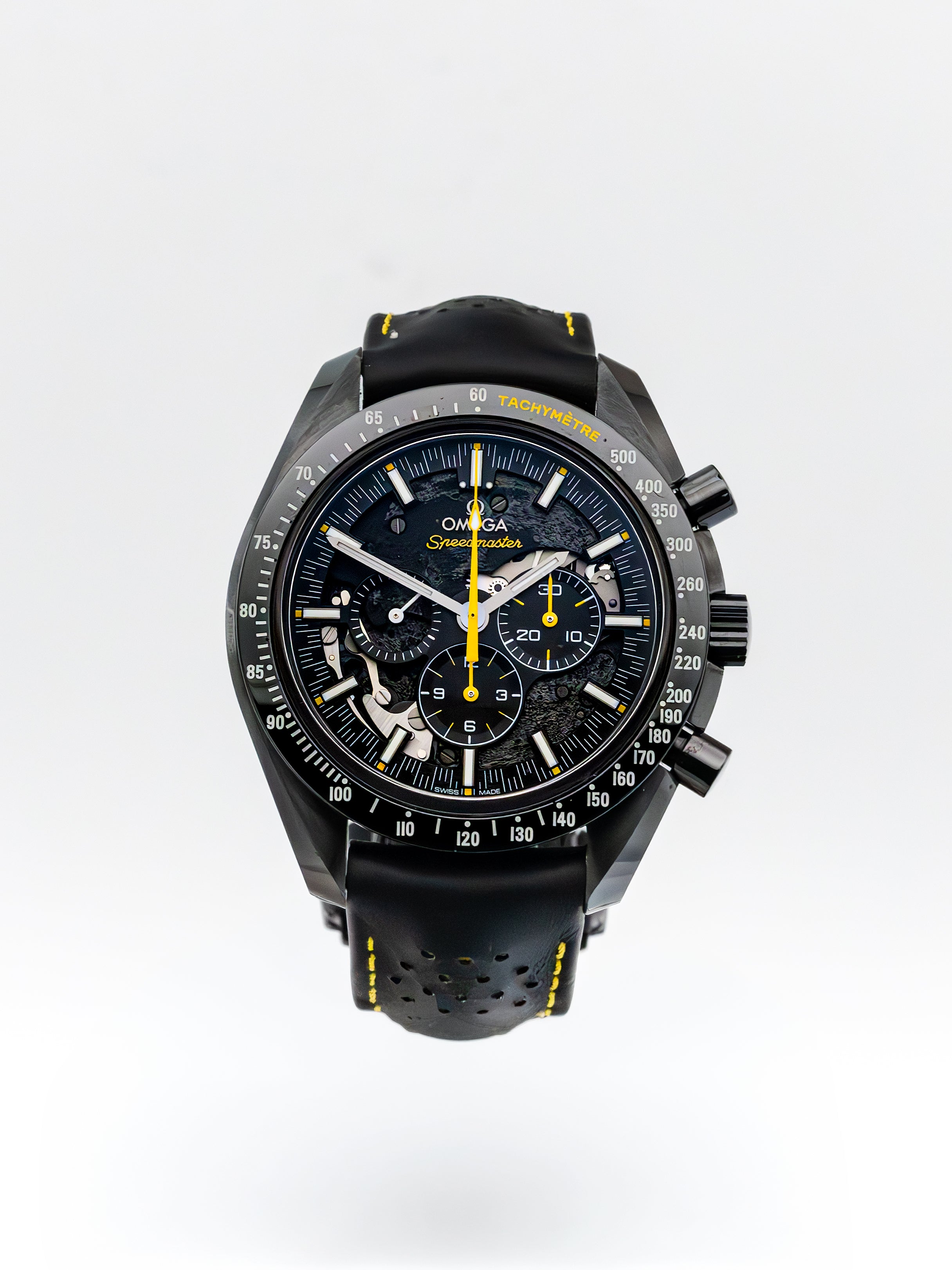 Omega Speedmaster Dark Side of the Moon Apollo 8 front view - preowned luxury watch