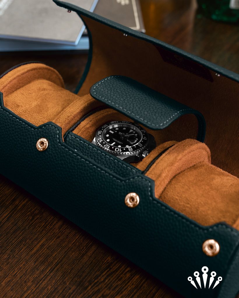 BezelHold Watch Roll - The Capsule – Emerald/ Desert