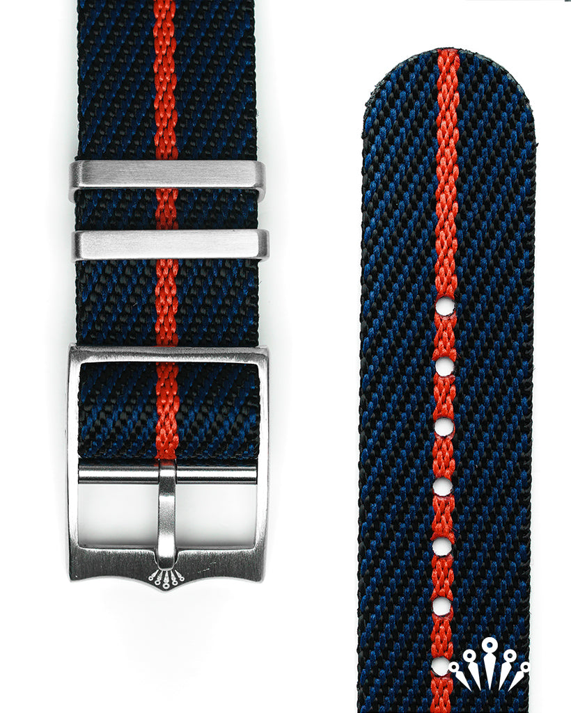 NATO Strap with Steel Buckle Black Navy Red Pride Pinion Ltd