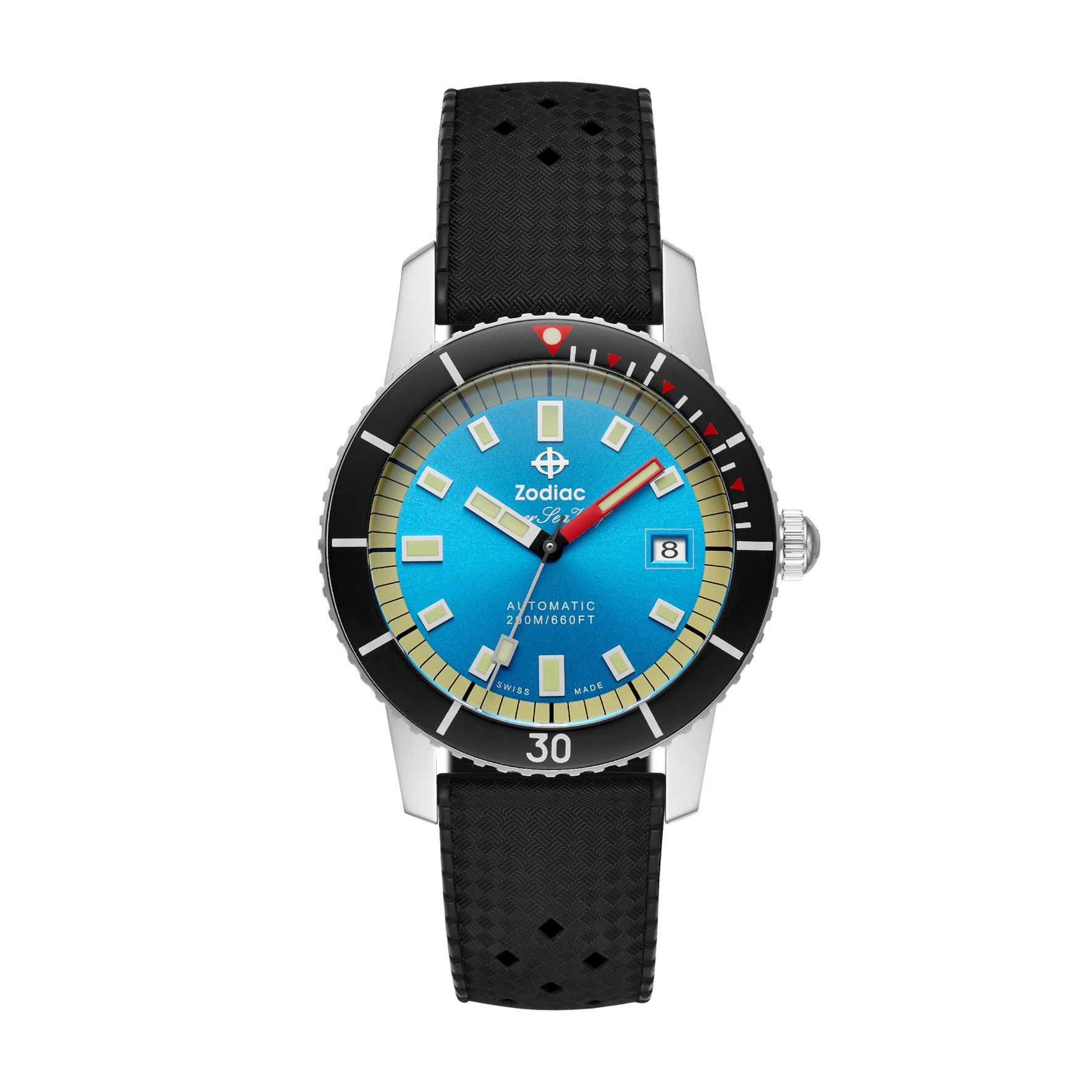 Zodiac Super Sea Wolf 53 Compression Automatic Black Rubber Watch