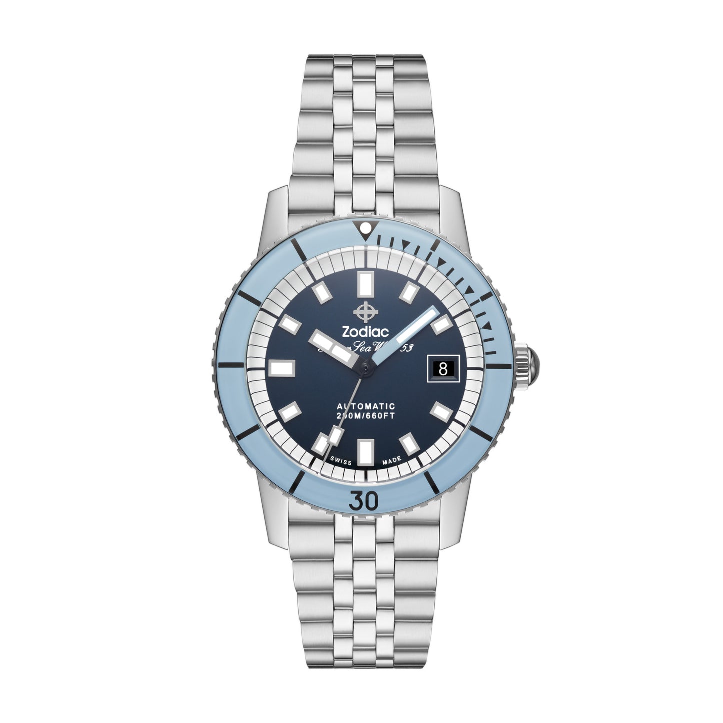 ZODIAC- ZO9287 - Super Sea Wolf 53 Compression Automatic Stainless Steel Watch