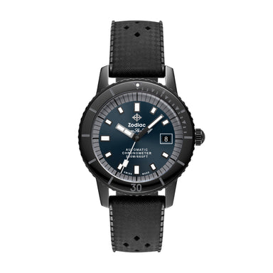 Zodiac Super Sea Wolf STP 1-11 Swiss Automatic Three-Hand Date Black Rubber Watch